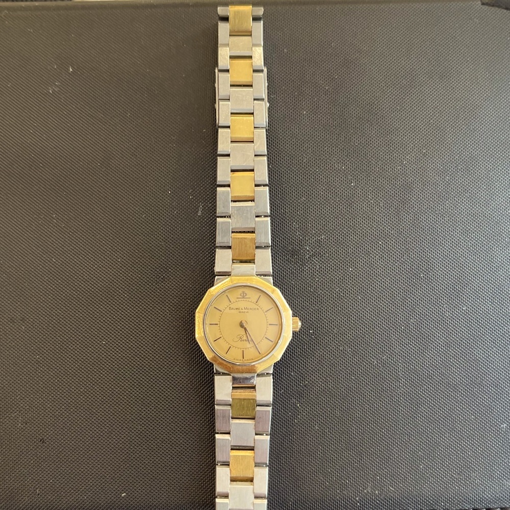 Baume & Mercier Riviera 18K Gold and Stainless Steel Quartz Wristwatch